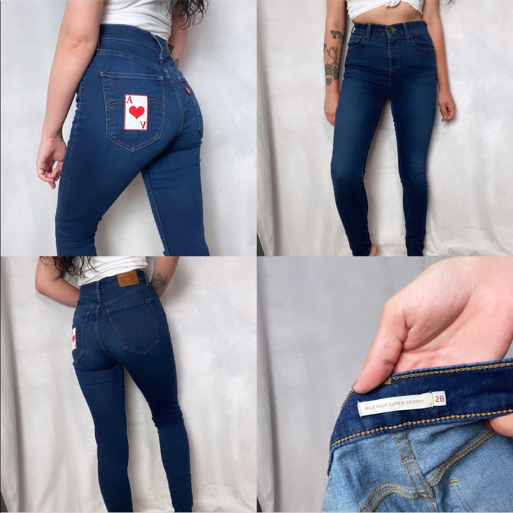 SOLD LEVIS MILE HIGH WAIST ACE OF HEARTS JEANS - Picture 10 of 11